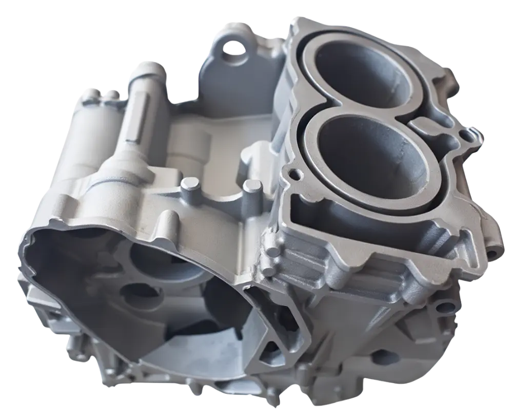 Komplexes Motorgehäuse aus Aluminium mit mehreren Zylinderaussparungen