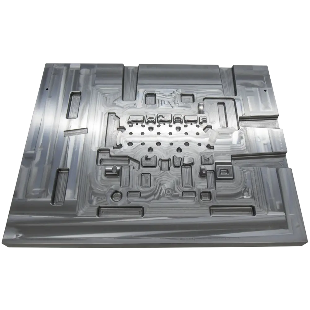 CNC-Formplatte aus Aluminium mit gefrästen Konturen